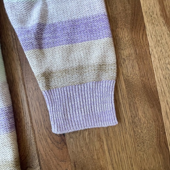 NWT Orvis Linen/Cotton Blend Striped Open Cardigan Women Sz L Purple Boho Casual - Picture 4 of 9